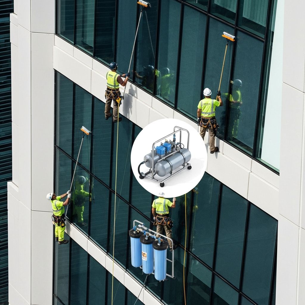Breezy Window Washing team using deionized water system